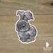 Black Puppy-cut Angora Rabbit Sticker; Angora Bunny Vinyl Sticker; Car ...