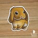 Chocolate Dutch Rabbit Sticker Cute Printed Vinyl Bunny Sticker ...