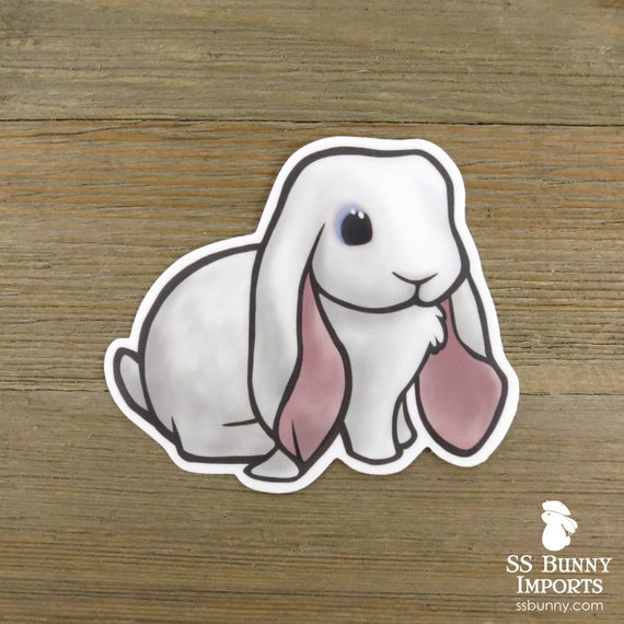 Blue-eyed White English Lop Sticker Pet Memorial Gift for Rabbit