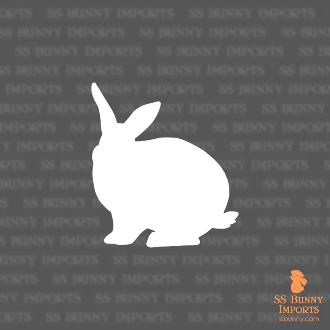Rex Rabbit Decal, Vinyl Silhouette Bunny Sticker, Glossy White - Etsy