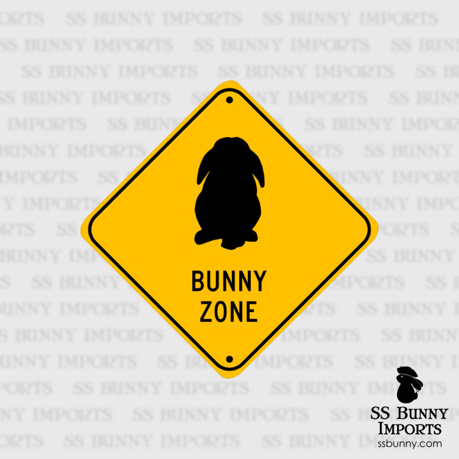 Lop Sign Lop Bunny Zone; Pet Rabbit Sign, Aluminum, 6