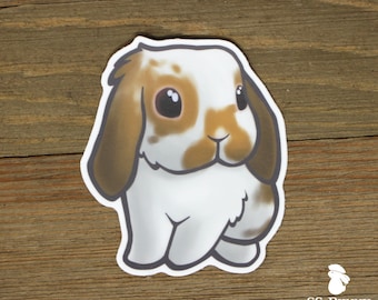 Broken Orange Lop Bunny Sticker | Lop Rabbit Lover Gift
