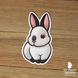 Himalayan rabbit sticker; chibi printed vinyl Californian bunny sticker, waterproof, weatherproof