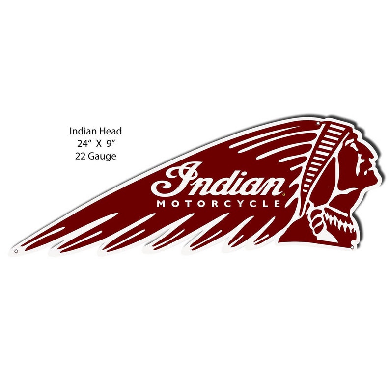 Indian Motorcycle Authorized Dealer Vintage Metal Sign 9x14