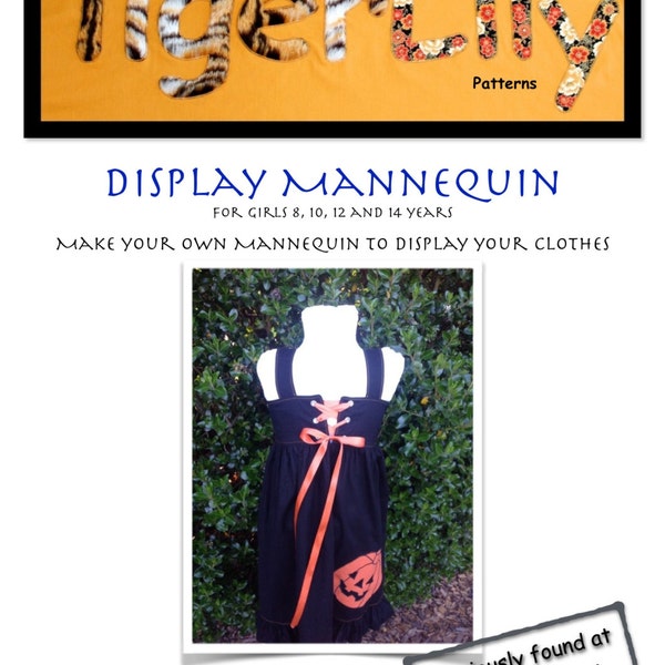 Display Mannequin PDF Pattern Girls size 8- 14 years