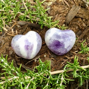 Banded Amethyst Hearts