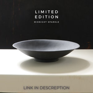 Black Ceramic fruit bowl Large countertop decor Home gift 画像 5