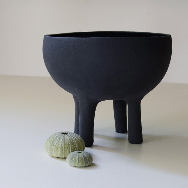 Dekorative Keramik-Schale, schwarze große Schüssel