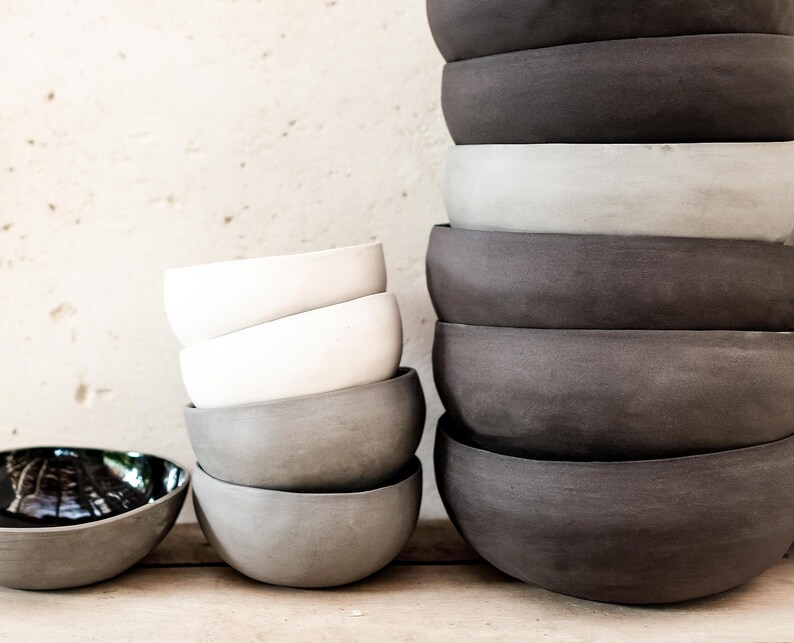 Ceramic bowl Black ramen bowl Nested Serving Bowls Pasta Etsy