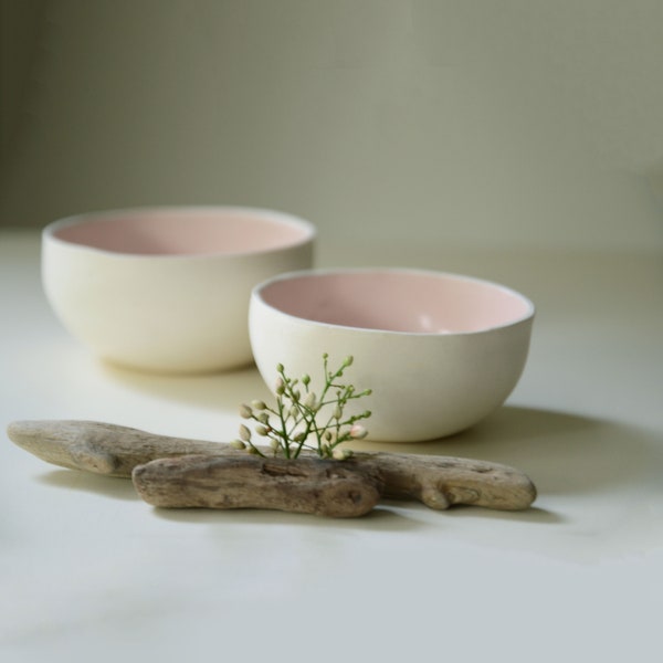 Two Small Ceramic Bowls, Pink bowl, Trinket dish