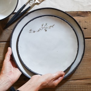 Dinner Plate - Salad Plate, Ceramic Dinnerware Set of 2