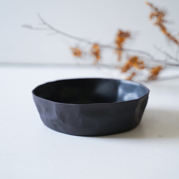 Small Black Minimalist Decorative Bowl Etsy