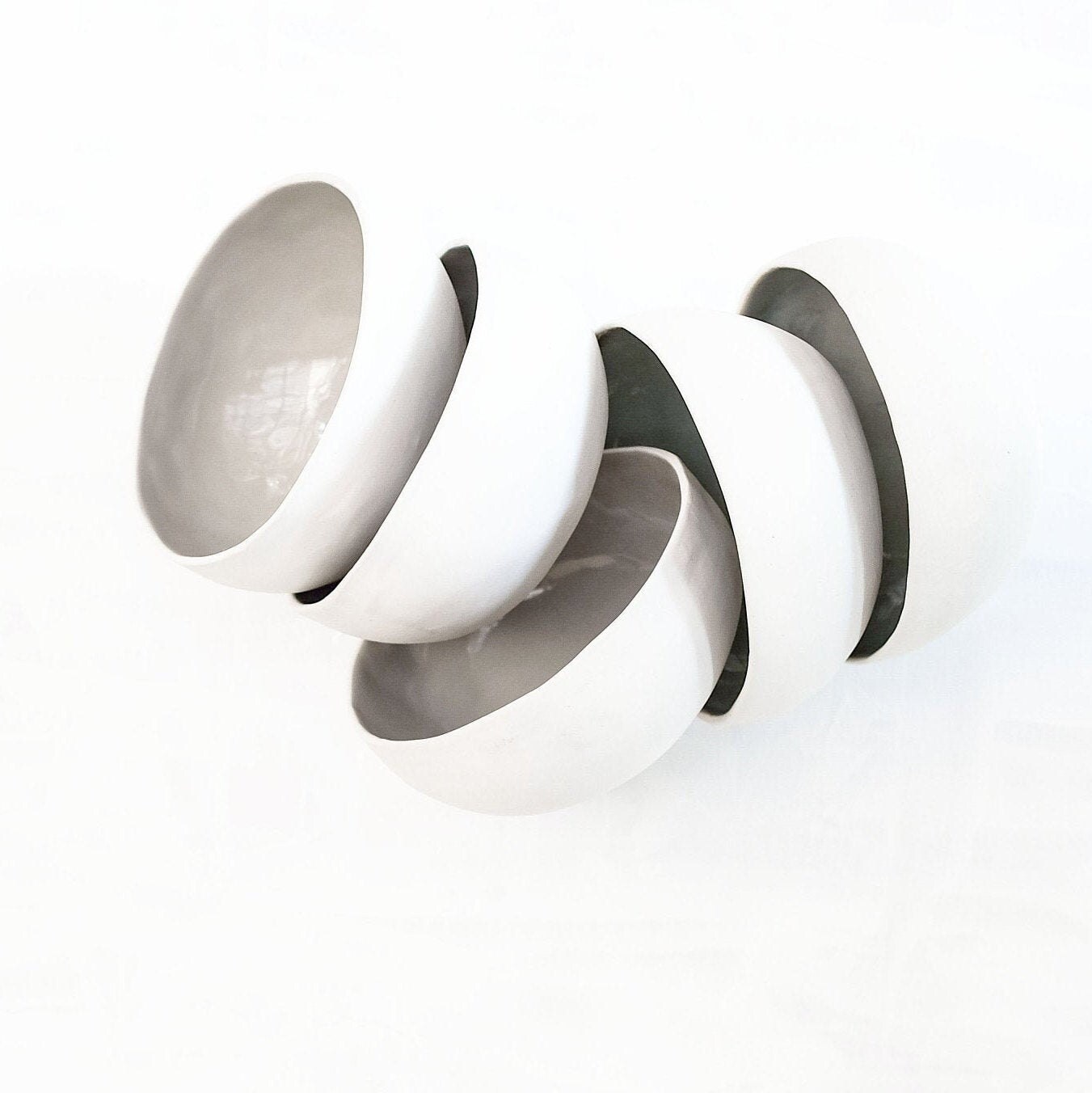 Petit Bol en Céramique, Cuvette Porcelaine Blanche, Grès Fait Main