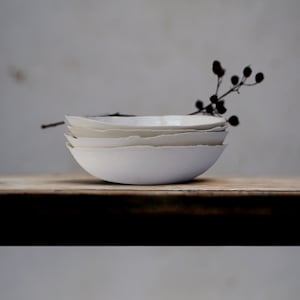 Eggshell porcelain bowls, Small white bowls set