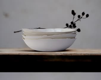 Eggshell porcelain bowls, Small white bowls set