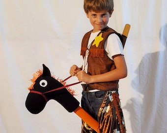 cowboy dress up for kids with vest and chaps, cowboy costume for kids, western costume child age 4 10, kids vest with fringes, cowboy pants