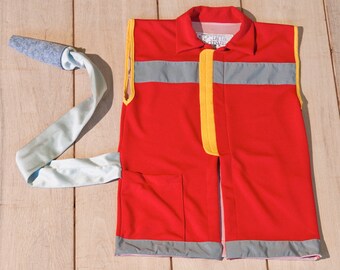 fireman costume for kids, kids firefighter jacket, fireman dress up for kids, fireman vest, handmade dress up, toddler fireman dress up