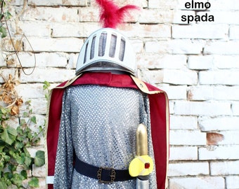 kids knight costume, kids chainmail with cape, helmet or balaclava, sword and belt, knight dress up, kids knight armor, kid medieval costume