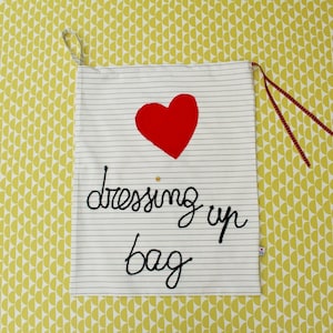 Kids dress up bag, dressing up bag, dressing up storage bag, toys bag, kids bag, kids costumes bag, handmade storage bag, cotton storage bag
