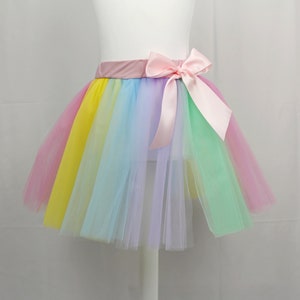 Tutu für Mädchen, Einhorn-Tutu, Regenbogen-Tutu, Einhorn-Verkleidung, Tutu mit Pastellfarben, Geburtstags-Tutu, kleine Mädchen-Verkleidungen