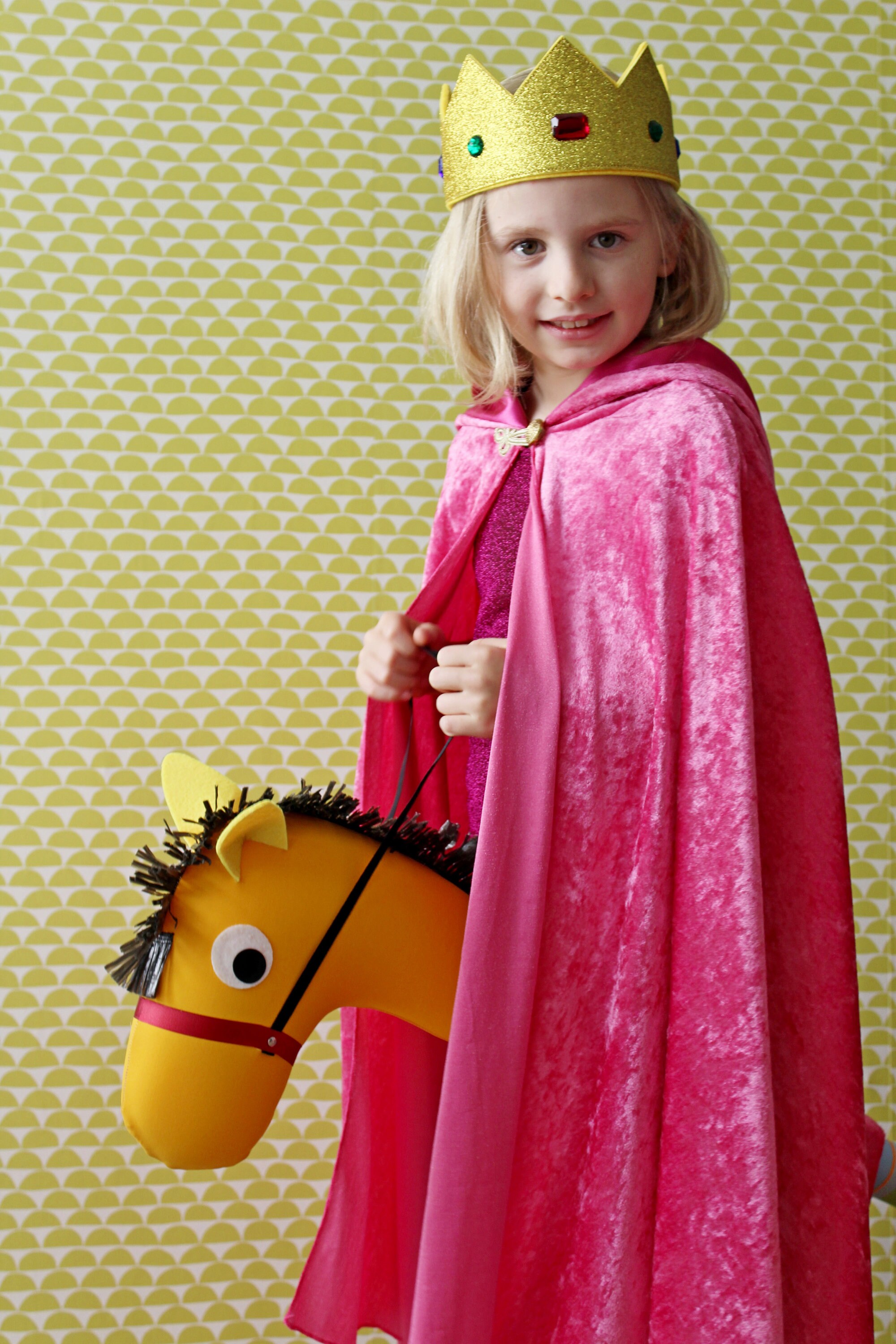 Princess Cape Costume Set For Girls - 7 Piece Dress Up With Crown & Wand