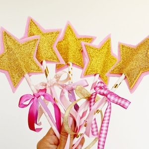 Zauberstäbe mit Stern für Mädchen, Zauberstäbe für Feen, handgefertigtes Zauberstab-Set, Partygeschenk, Tata Drama