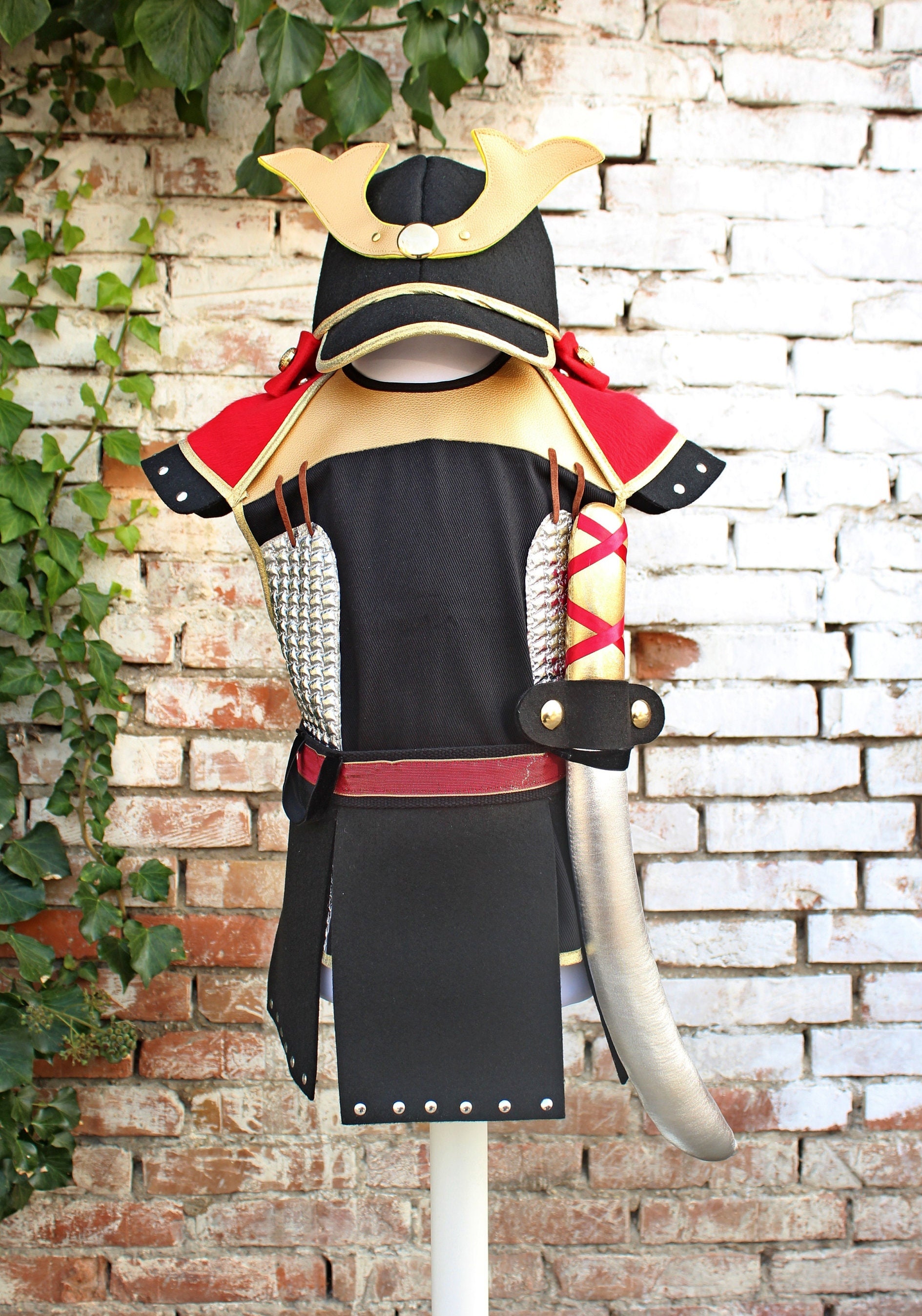 Garçons Rouge Costume Ninja Samouraï Warrior Enfants Déguisement