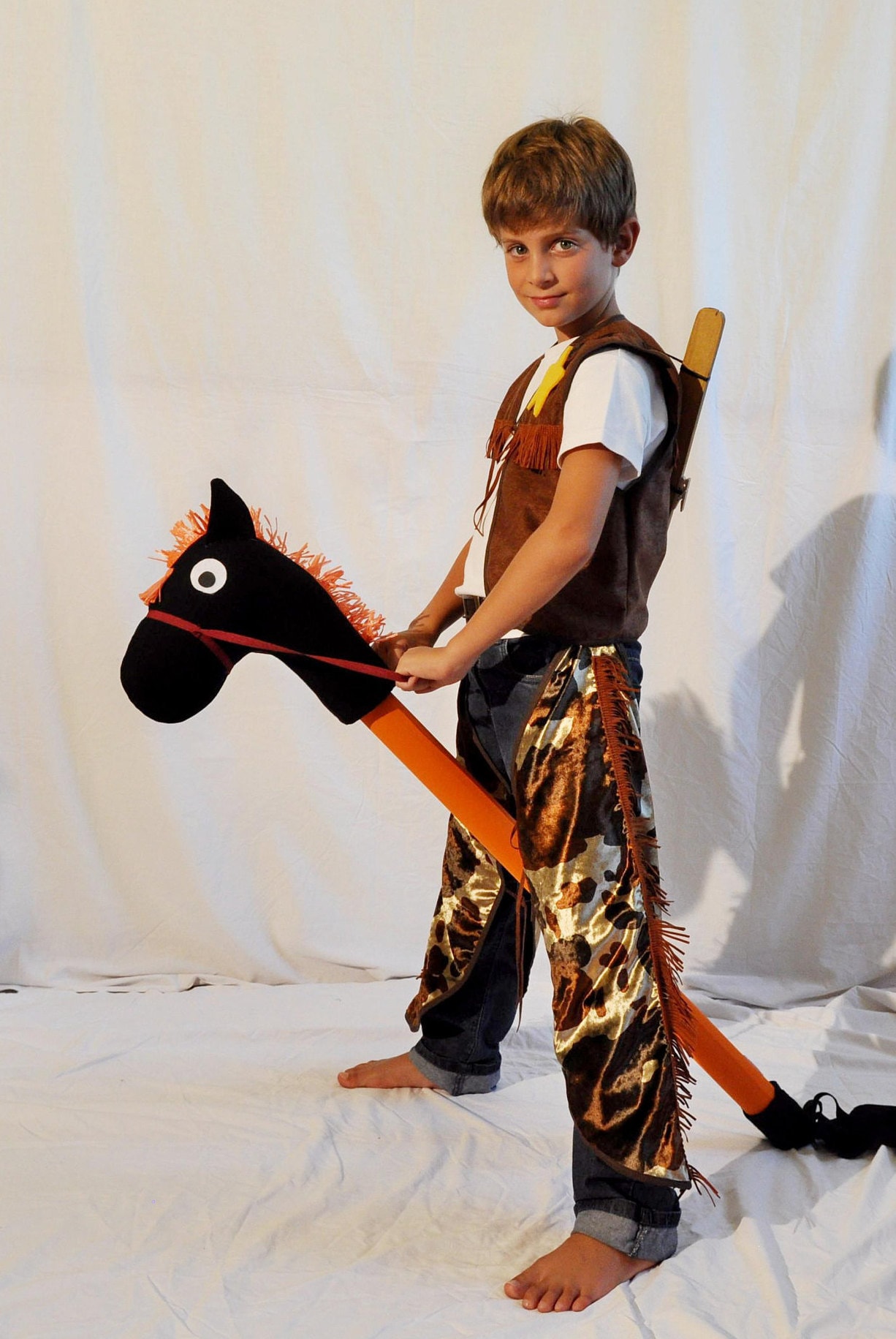 Gilet In Pelle Scamosciata Con Frange Per Bambina - Stile Cowboy Western, Per Costumi E Feste Di Halloween - Foto 4