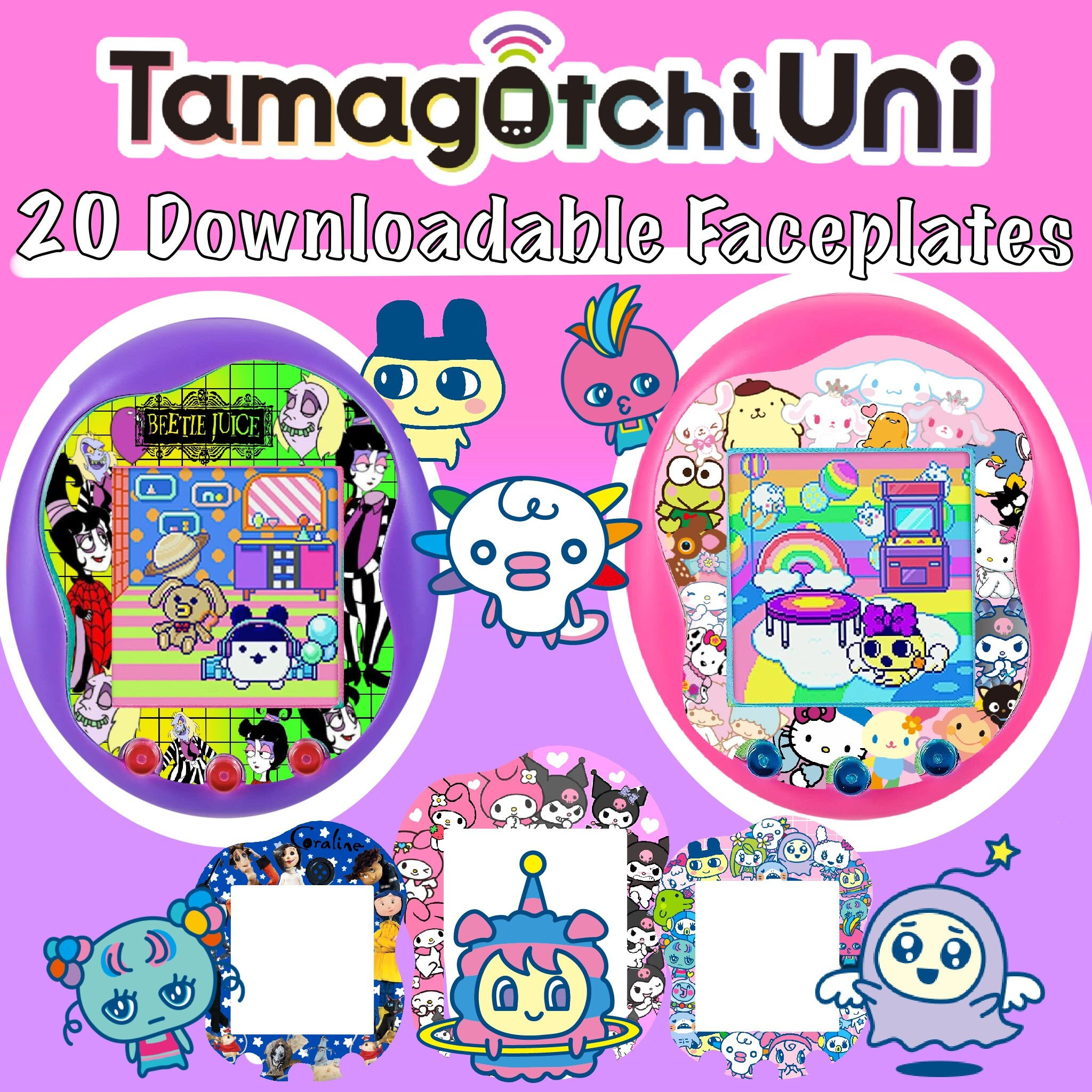 Tamagotchi Uni Faceplates Printable | Set of 20 | Downloadable Tamagotchi  Accessories | Tamagotchi | Tama | Tama Uni | Grab Bag