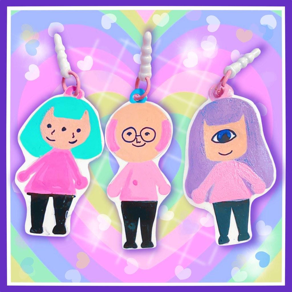 Tomodachi Life Mii Charm | Handmade Shrink Plastic Phone Accessory