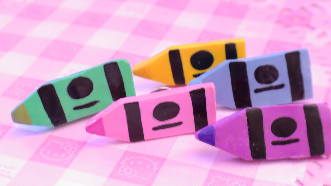 Cute Crayon Pin Brooch Whimsy Pin Kawaii Polymer Clay Charm Cute Brooch
