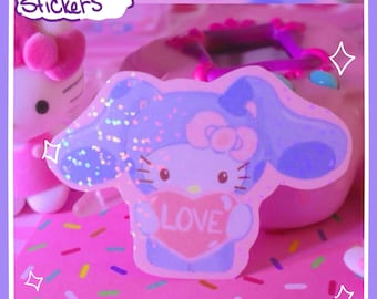 Hello Kitty Blues Clues Holographic Dicut Sticker | Journal Stickers | Cute Anime Sticker | Stationary | Cute Bujo Supplies