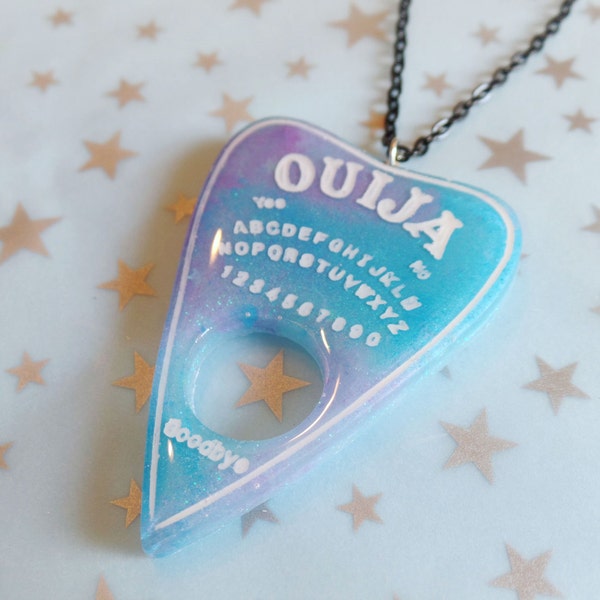 Pastel Goth Ouija Planchette Resin Necklace