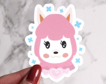 Animal Crossing Reese Sticker - AC Pocket Camp - Matte Die Cut Pink - Kawaii Alpaca 3" Sticker- FairyFlux