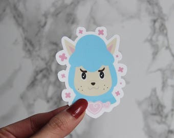 Animal Crossing Cyrus Sticker - ACNH - Matte Die Cut Blue - Kawaii Alpaca 3" Sticker- FairyFlux