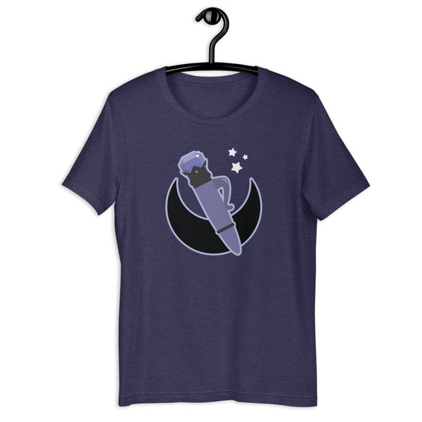 Magical Disguise Pen Shirt - Heather Midnight Navy Unisex T-shirt met korte mouwen - Op bestelling gemaakt - FairyFlux