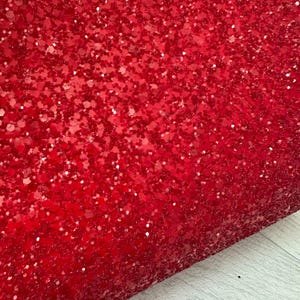 Cranberry Red Chunky Glitter Fabric Sheet