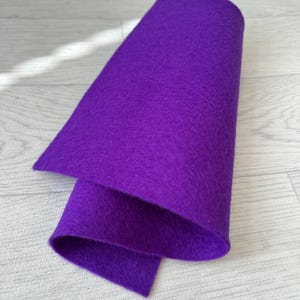 Violet Purple 100% Merino Wool Felt Sheet 20x30 cm 1.2 mm thick