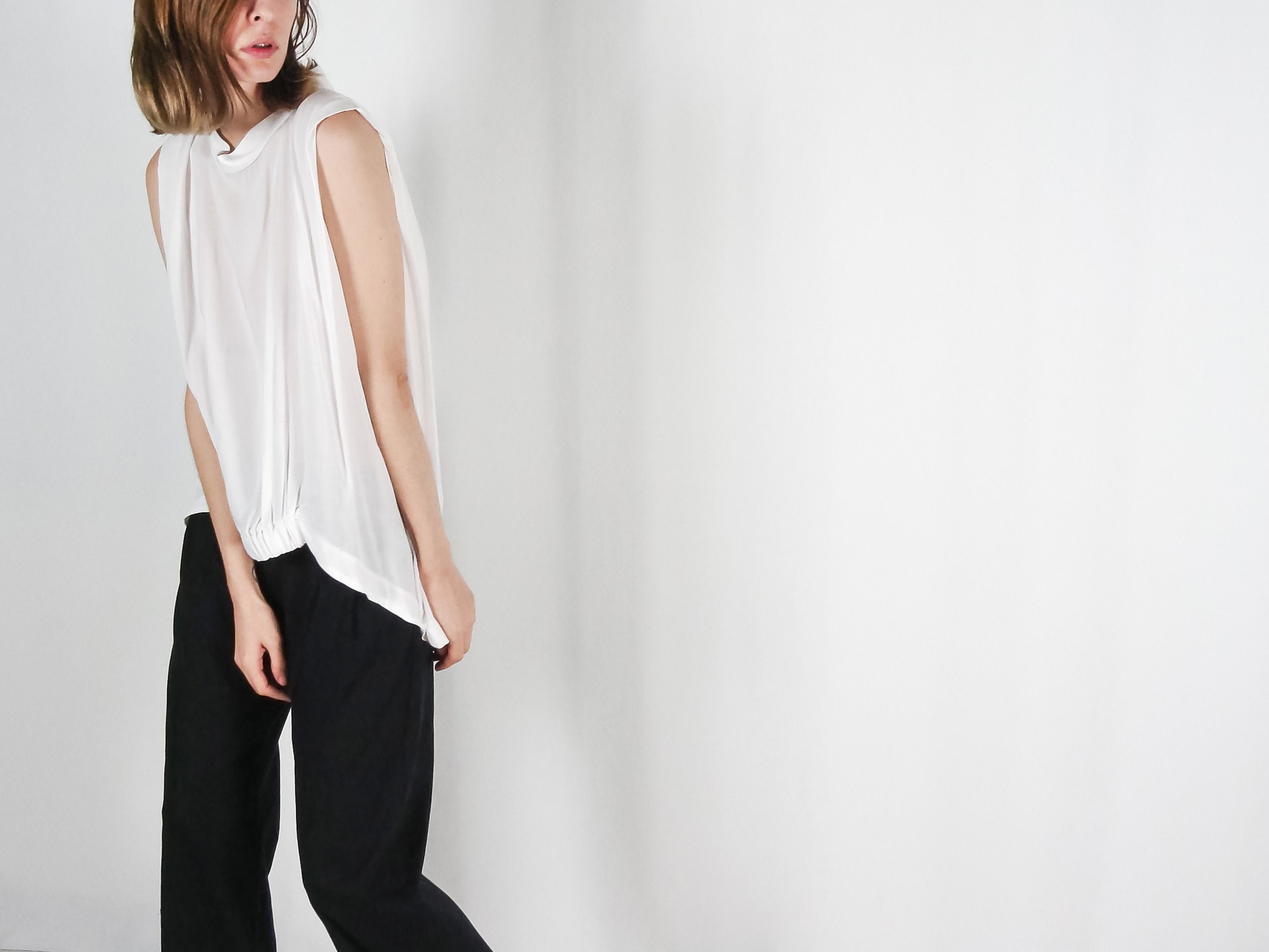 White Sleeveless Summer Shirt White 