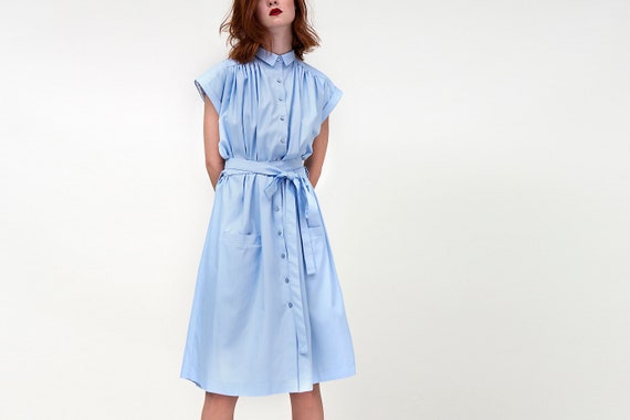 baby blue short sleeve dress