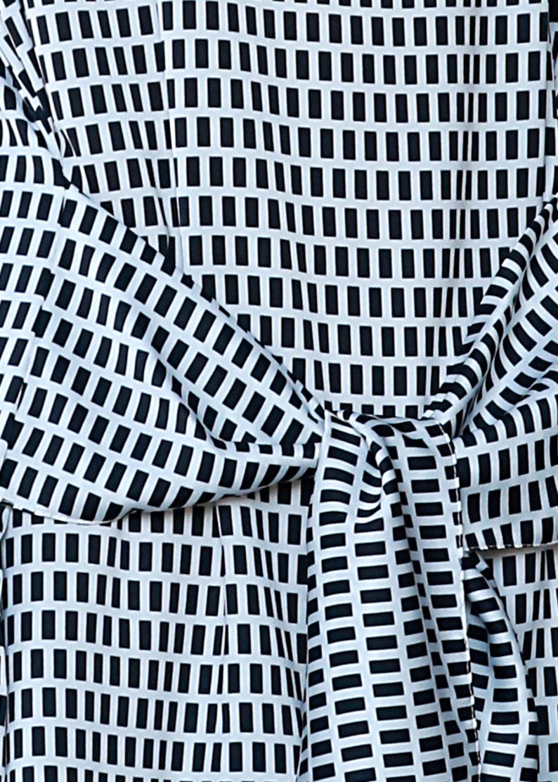 geometric print T shirt dress with wide ties Mini shift color block dress