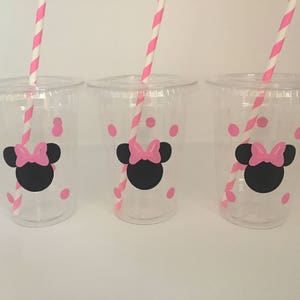 Minnie Mouse Party Cups, Minnie Mouse Birthday Cups, Minnie Mouse Baby Shower, Gobelets jetables, Minnie Mouse Party Favors, Minnie Party Supply image 3