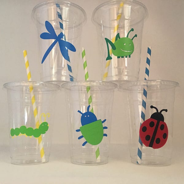 Bug Party Cups, Insect party, Bug Birthday Party, Insect Birthday Party, Bug Favors, Bug Party Supplies, Insect Party Supplies, Disposalbe