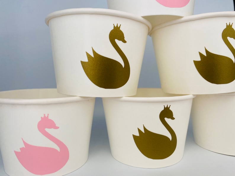 Swan Party Cups, Swan Birthday Party Snack Cups, Swan Baby Shower, Swan ...