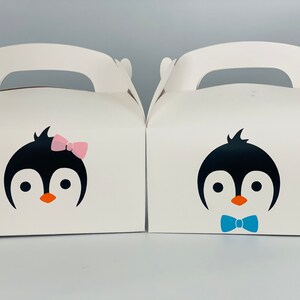 Penguin Party Favor Boxes, Winter Animal Party, Penguin Birthday Party, Penguin Party Supplies, Girl Penguin