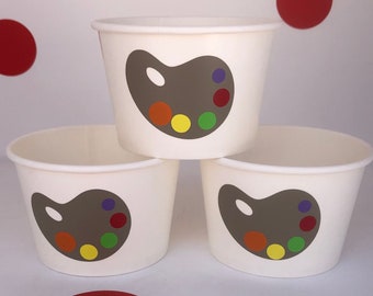 Painting Party Snack Cups, Paint Birthday Party, Art Party Cups, Artist Birthday Party Cups, Art Party Supplies, Painting Party Cups