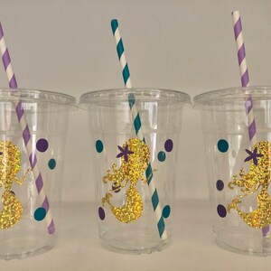 Mermaid party cups, Mermaid Birthday Party Cups, Mermaid Baby Shower Cups,Under the Sea Party cups,Mermaid Party Favors,Mermaid party Supply image 8