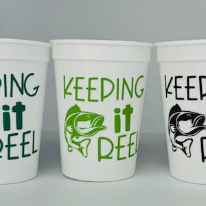 Fishing Party Cups, Fishing Birthday Party cups, Outdoor Party, Camping Party, Reusable Cups, 12 oz cups, Gone Fishing, O'fishally