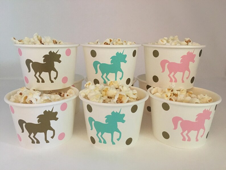 Unicorn Party Snack Cups Unicorn Birthday Party Snack Cups Etsy