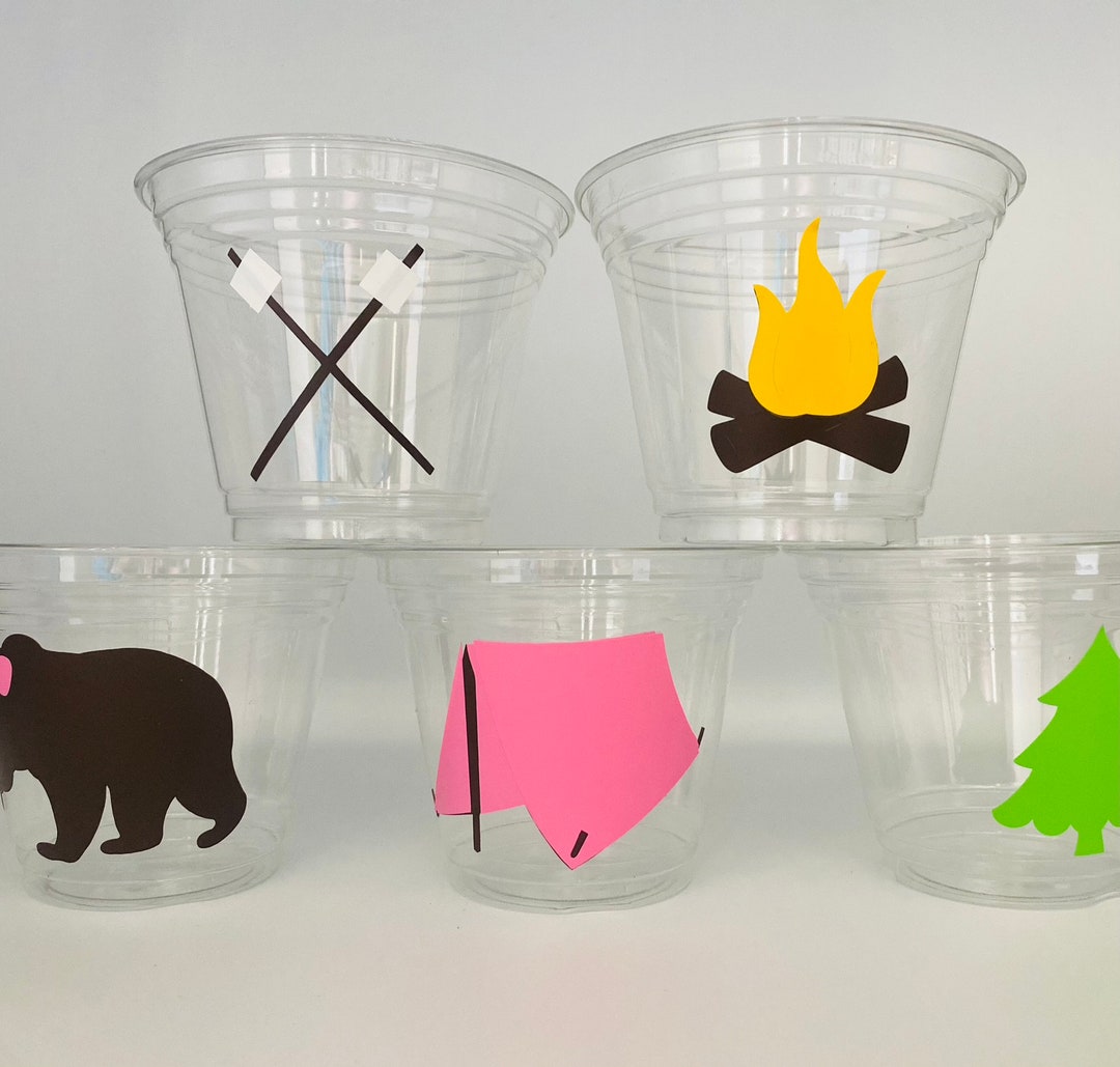 Girls Camping Party Snack Cups, Glamping Party Snack Cups, Camping